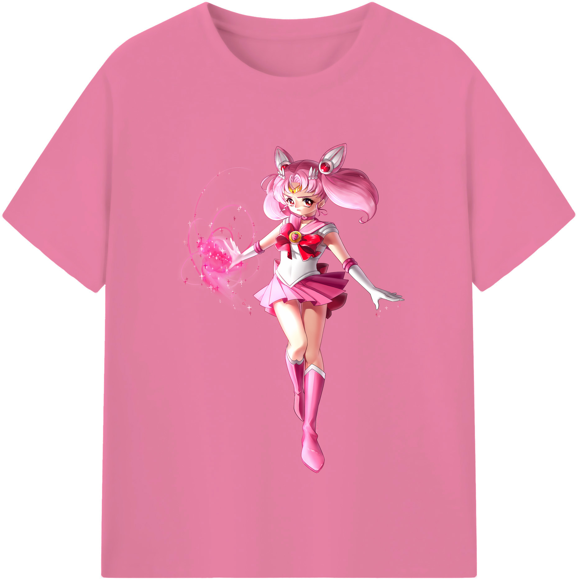 （画像用） 美少女戦士セーラームーン ちびうさ Sailor Moon Chibiusa Tsukino Usagi Small Lady Serenity 綿100％半袖Tシャツ（フロントプリント）